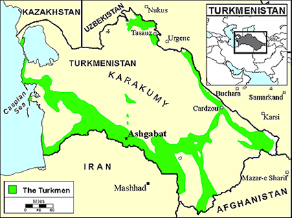 turkmen language map